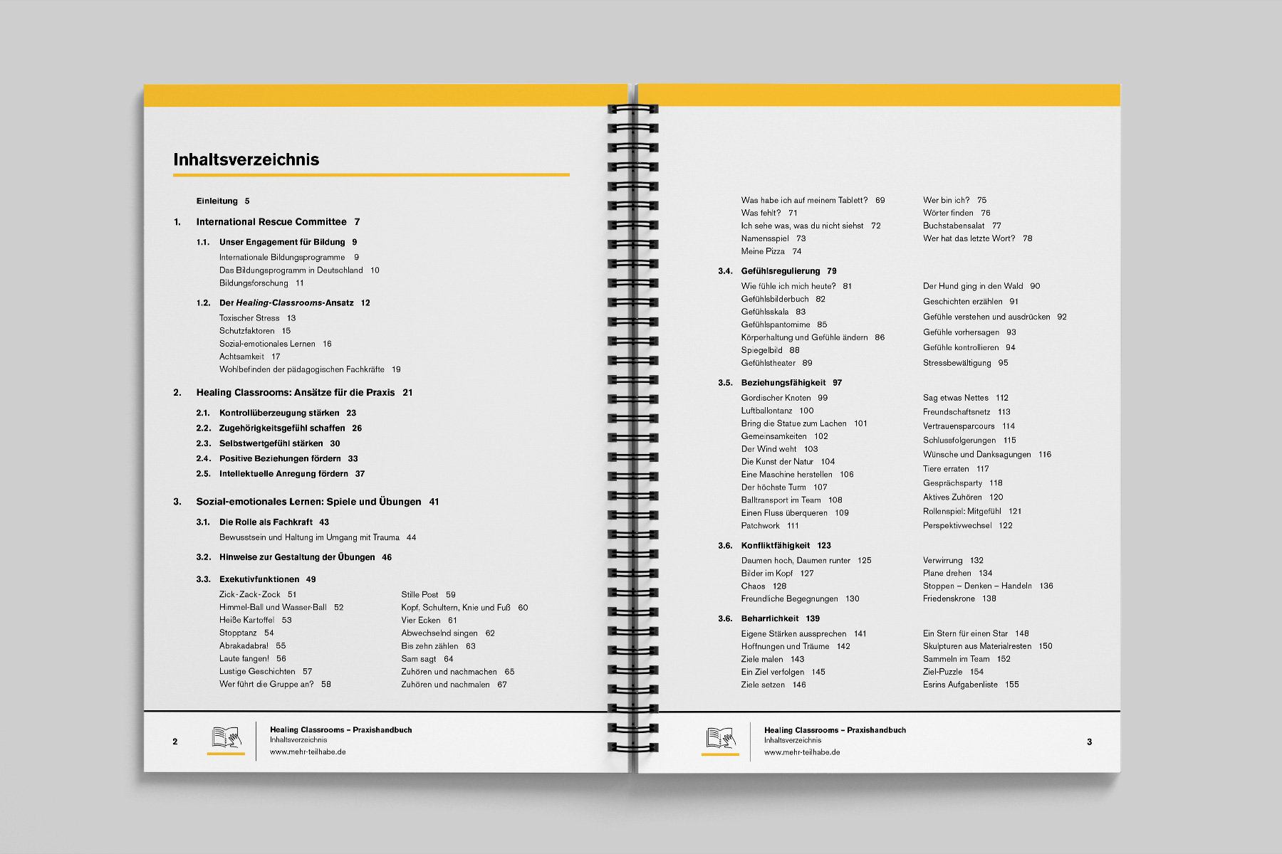 Inhaltsverzeichnis-Design für Fachbücher: Klar strukturierte Typografie und visuelle Hierarchie für eine intuitive Orientierung.