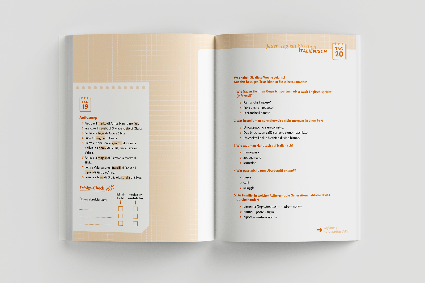 Strukturiertes Sprachtraining mit interaktiven Aufgaben und Farbakzenten zur besseren Orientierung. Das übersichtliche Layout kombiniert klare Typografie mit einer funktionalen Gliederung für effizientes Lernen. Professionelles Buchdesign für Lehrbücher.